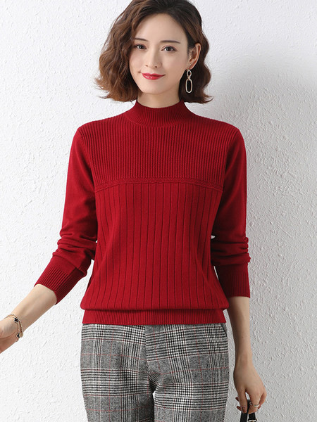 Pulover de dama toamna-iarna cu guler inalt in mai multe culori