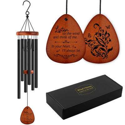 Memorial Wind Chimes for Outside Deep Tone, Wind Chime Outdoor Sympathy Wind-Chime Персонализиран елегантен звън за градина