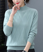 Laisvalaikio moteriškas megztinis - aukšta apykakle