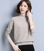 Pulover de iarnă, cu mânecă lungă, cu guler înalt