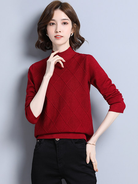 Pulover de iarnă, cu mânecă lungă, cu guler înalt