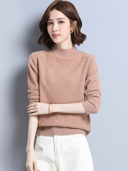 Pulover de iarnă, cu mânecă lungă, cu guler înalt