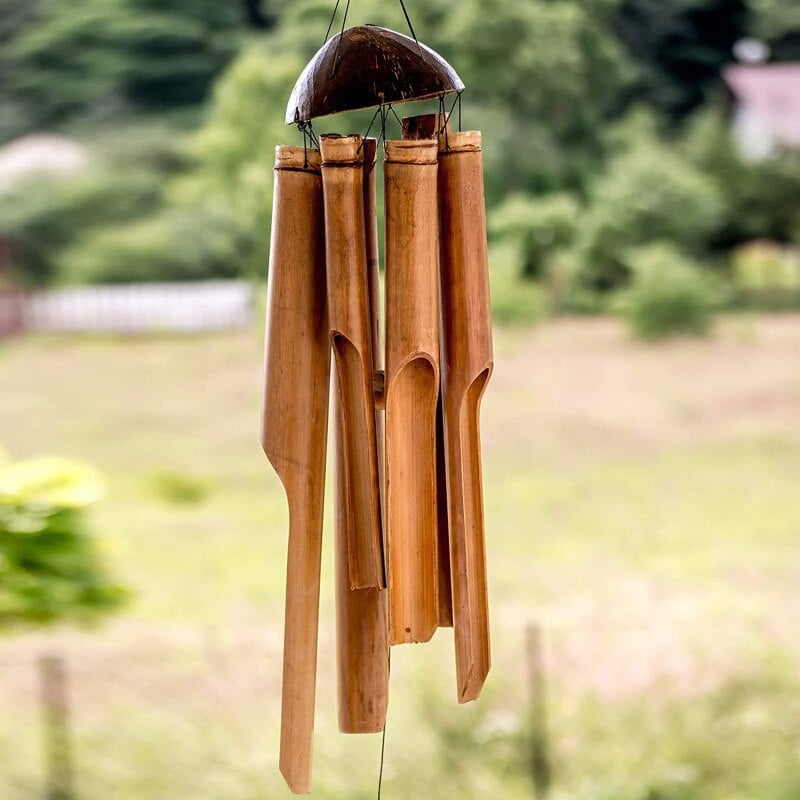 Φυσικό Χειροποίητο Μπαμπού Tube Wind Chime wind Bell για Εσωτερικά Διακοσμητικά Δέντρου Αίθριου Κήπου στο σπίτι