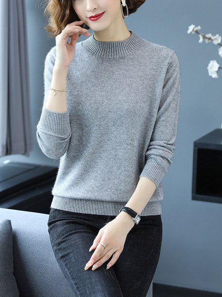 Laisvalaikio megztinis - aukšta apykakle