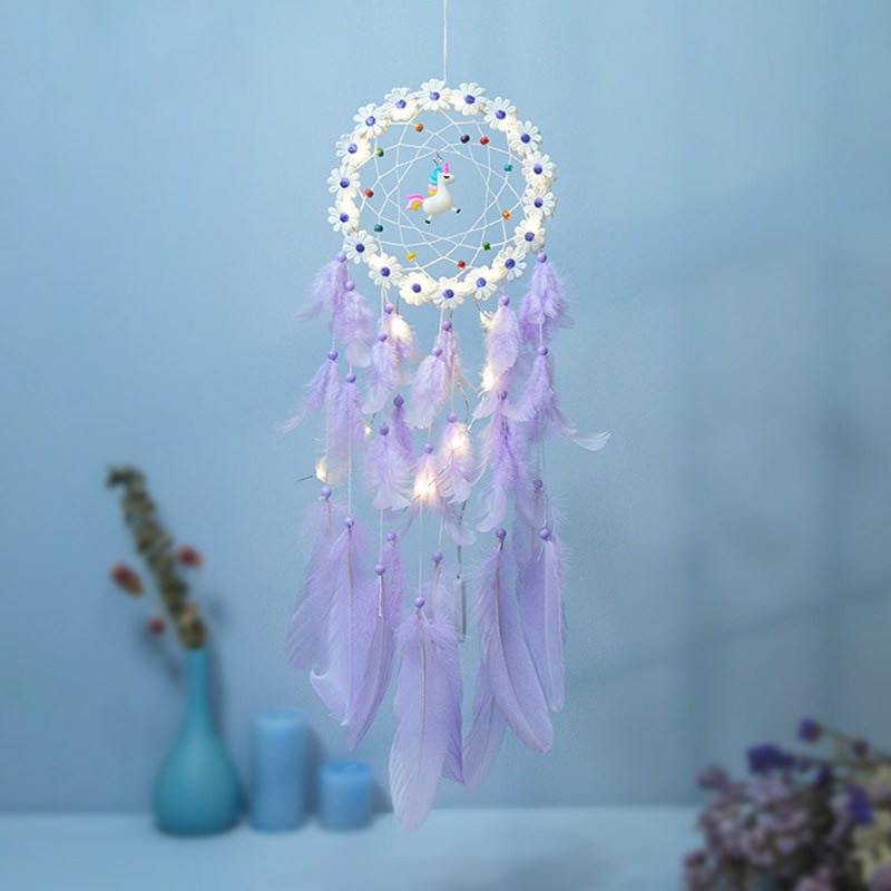 Unicorn Dream Catcher medál szélcsengő lány ajándék hálószoba medál születésnapi ajándék fali medál dekoráció dekoratív szélcsengő
