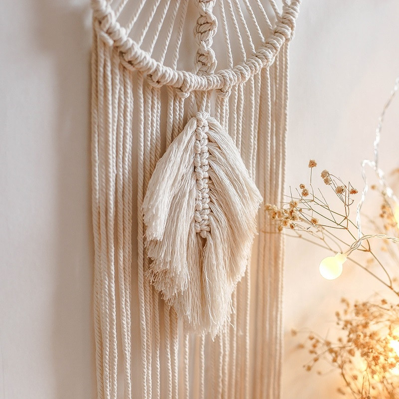 Mare nordic Dreamcatcher Macrame agățat tapiserie Mandala Fermă Decorații de perete Chic INS Boho Wind Chimes Decor de cameră