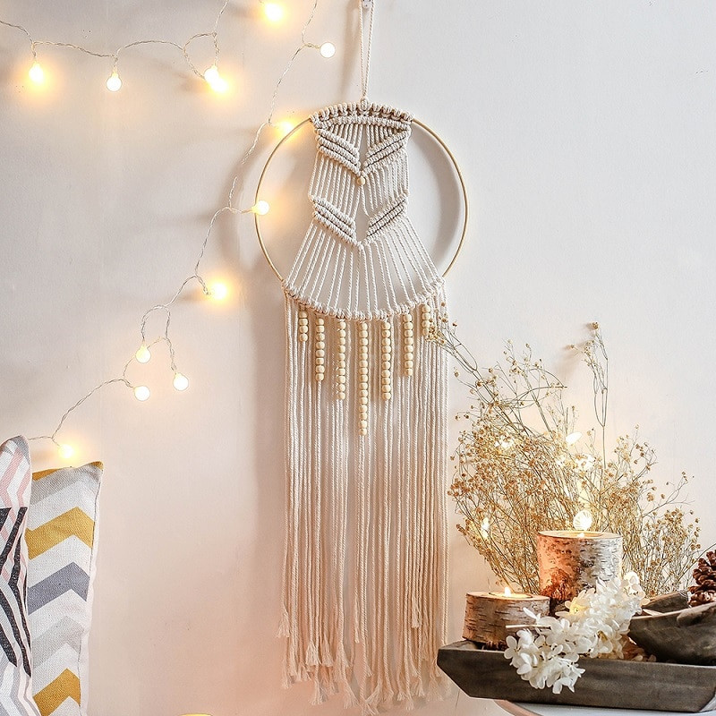Mare nordic Dreamcatcher Macrame agățat tapiserie Mandala Fermă Decorații de perete Chic INS Boho Wind Chimes Decor de cameră
