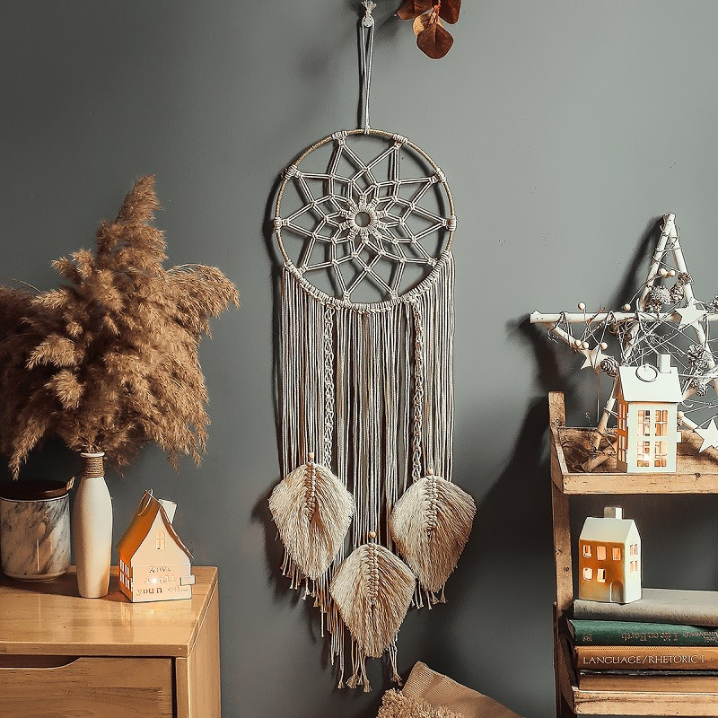 Mare nordic Dreamcatcher Macrame agățat tapiserie Mandala Fermă Decorații de perete Chic INS Boho Wind Chimes Decor de cameră