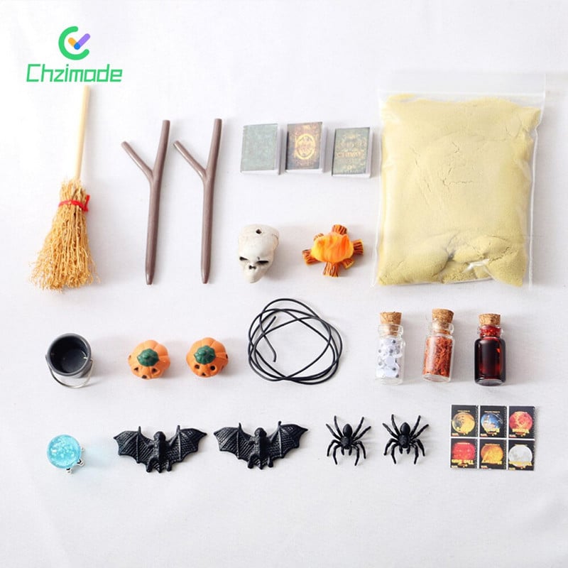 Mini Helovino mastelio modelių rinkinys Imitaciniai modeliai Ornamentai Miniatiūrinė scena namų dekoravimui Amatai Kalėdų darbalaukio dekoravimas