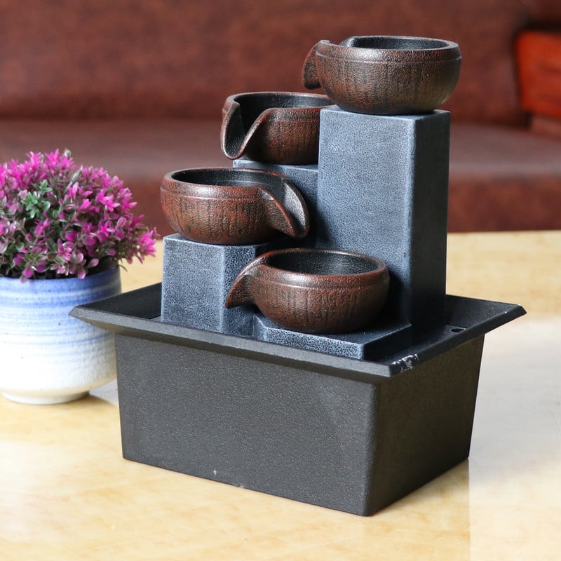 Fântâni de apă minimaliste Fântână cu cascadă de interior Fântână cu apă de masă Fântână cu apă curgătoare Cascada Feng Shui Decorare pentru casă