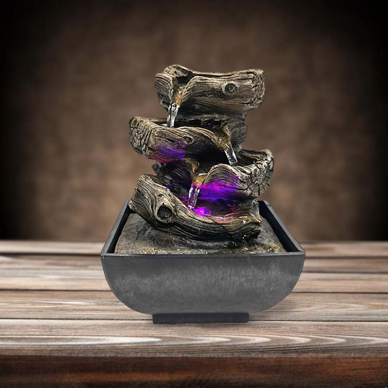 Fântâni de apă minimaliste Fântână cu cascadă de interior Fântână cu apă de masă Fântână cu apă curgătoare Cascada Feng Shui Decorare pentru casă