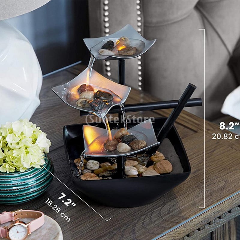 Fântâni de apă minimaliste Fântână cu cascadă de interior Fântână cu apă de masă Fântână cu apă curgătoare Cascada Feng Shui Decorare pentru casă