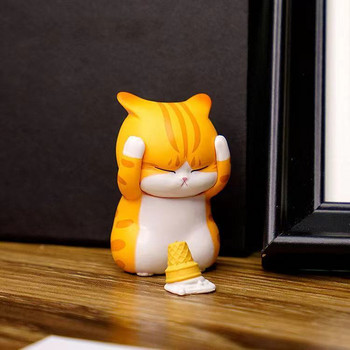 INS Μοντέρνο χαριτωμένο γατάκι Έπιπλα σπιτιού ταλαιπωρημένη γάτα Σαλόνι Υπνοδωμάτιο Διακόσμηση επιφάνειας εργασίας Πορτοκαλί γάτα