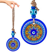 H&D Glass Blue Evil Eye medál Fengshui török Nazar gyöngyök falra akasztható dekoráció otthoni nappaliba autós bűbáj amulett ajándék