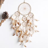 Fantasy Five Rings Dreamcatcher Art Home Kézműves Dísz Lógó Hálószoba Kézzel készített toll Valentin-napi Ajándékok Álomfogó