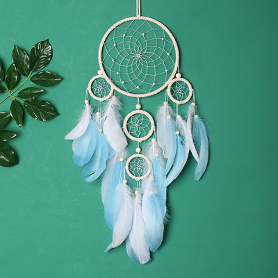 Fantasy Five Rings Dreamcatcher Art Home Kézműves Dísz Lógó Hálószoba Kézzel készített toll Valentin-napi Ajándékok Álomfogó