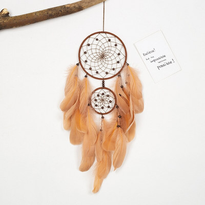 Fantasy Five Rings Dreamcatcher Art Home Kézműves Dísz Lógó Hálószoba Kézzel készített toll Valentin-napi Ajándékok Álomfogó