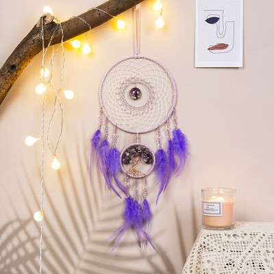Fantasy Five Rings Dreamcatcher Art Home Kézműves Dísz Lógó Hálószoba Kézzel készített toll Valentin-napi Ajándékok Álomfogó