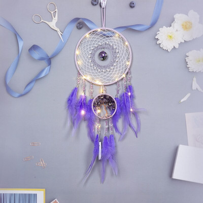 Fantasy Five Rings Dreamcatcher Art Home Kézműves Dísz Lógó Hálószoba Kézzel készített toll Valentin-napi Ajándékok Álomfogó