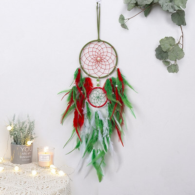 Fantasy Five Rings Dreamcatcher Art Home Kézműves Dísz Lógó Hálószoba Kézzel készített toll Valentin-napi Ajándékok Álomfogó
