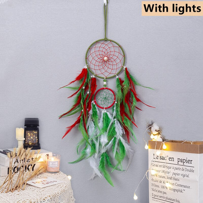 Fantasy Five Rings Dreamcatcher Art Home Kézműves Dísz Lógó Hálószoba Kézzel készített toll Valentin-napi Ajándékok Álomfogó