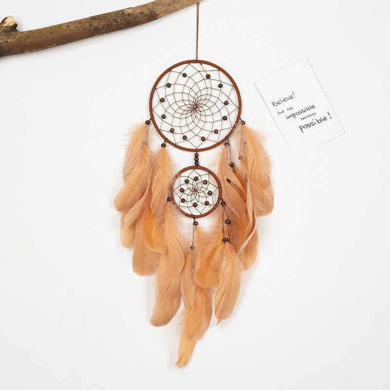 Fantasy Five Rings Dreamcatcher Art Home Kézműves Dísz Lógó Hálószoba Kézzel készített toll Valentin-napi Ajándékok Álomfogó