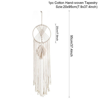 Nordic Star Moon Makramé lakberendezési kiegészítők Boho Decor Ramadan Girl Kids Baba szoba fali dekoráció Dreamcatcher falvédők