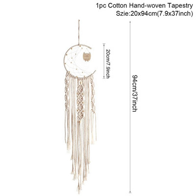 Nordic Star Moon Makramé lakberendezési kiegészítők Boho Decor Ramadan Girl Kids Baba szoba fali dekoráció Dreamcatcher falvédők