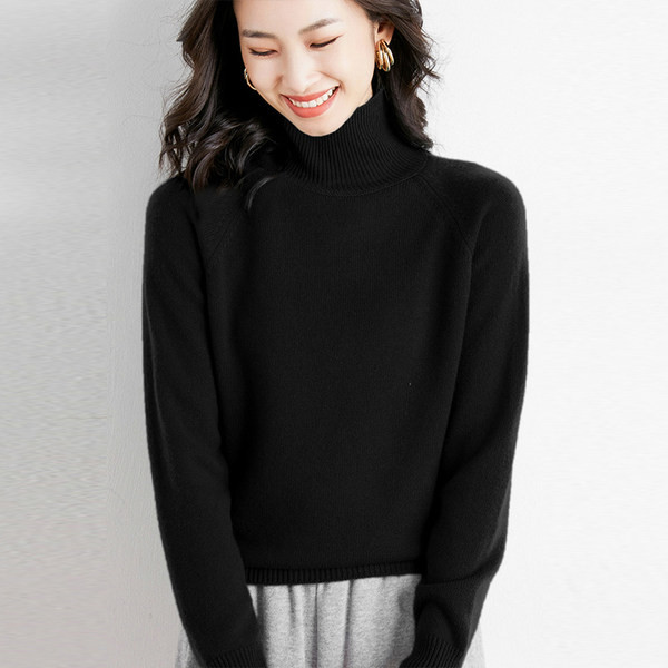 Μονόχρωμο γυναικείο πουλόβερ με γιακά πόλο νέο μοντέλο