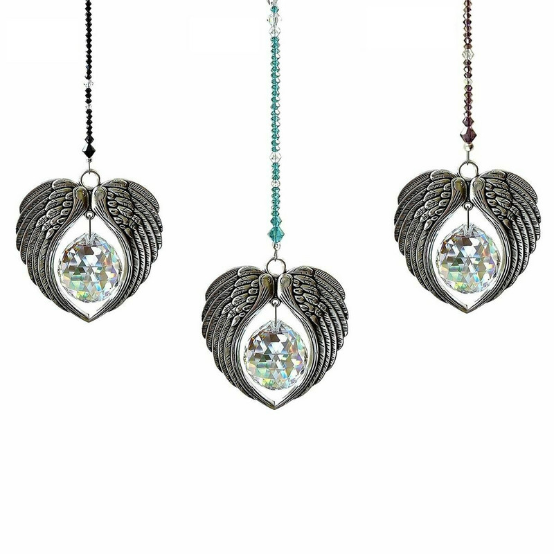 Kristalno krilo anđela Privjesak hvatač sunca Rainbow Maker Viseći kristal Čakra Prizme Privjesak za prozor Dekoracija kućnog vrta