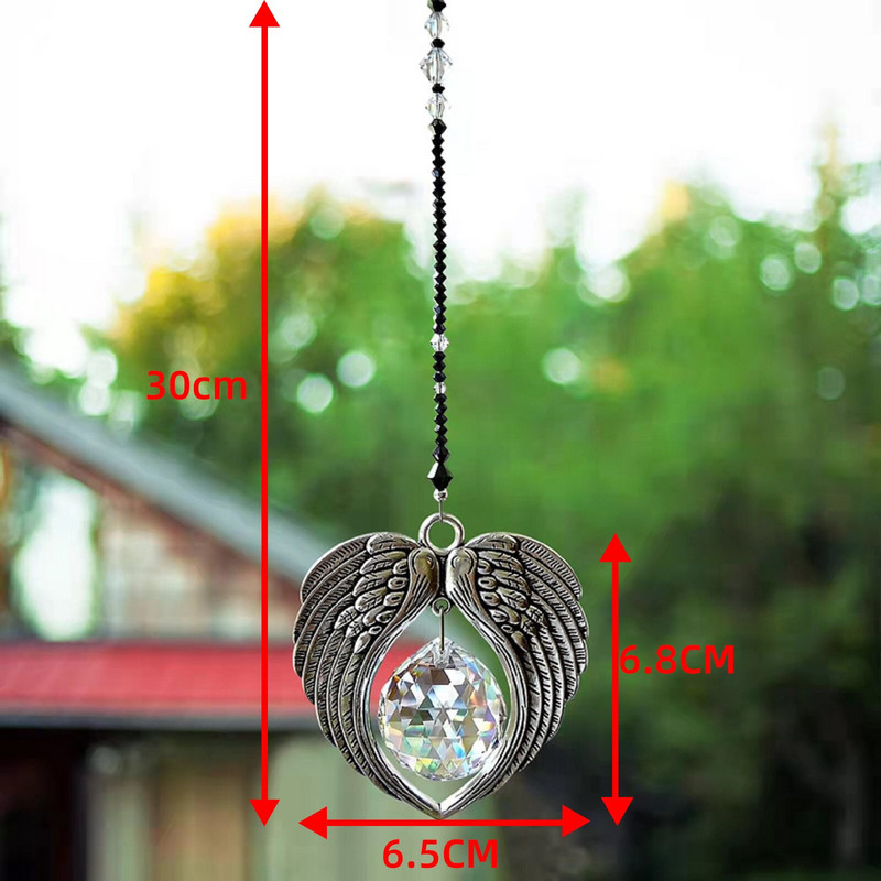 Kristalno krilo anđela Privjesak hvatač sunca Rainbow Maker Viseći kristal Čakra Prizme Privjesak za prozor Dekoracija kućnog vrta