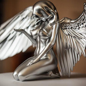 Figurák és miniatűrök Ezüst Angyalszárnyak Gyanta kézművesség Asztali díszek Kerti díszek Otthoni dekoráció Angel Cabochon