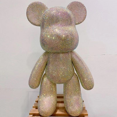 „Pasidaryk pats“ deimantinis meškiukas, rankų darbo krištolinis krištolas, smurtinio lokio figūrėlių rinkinys „Kawaii“ priedai darbalaukio papuošalai, dovana vaikams