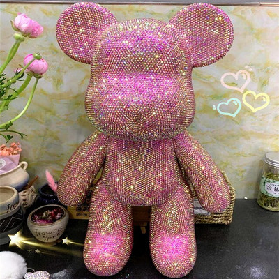 „Pasidaryk pats“ deimantinis meškiukas, rankų darbo krištolinis krištolas, smurtinio lokio figūrėlių rinkinys „Kawaii“ priedai darbalaukio papuošalai, dovana vaikams