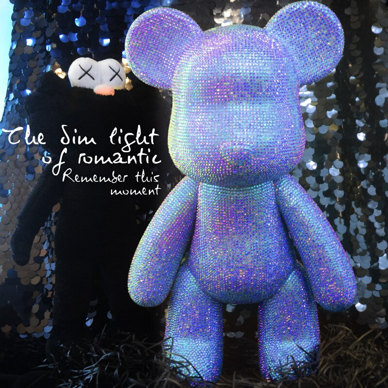 „Pasidaryk pats“ deimantinis meškiukas, rankų darbo krištolinis krištolas, smurtinio lokio figūrėlių rinkinys „Kawaii“ priedai darbalaukio papuošalai, dovana vaikams