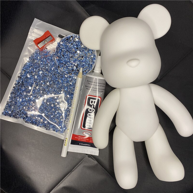 „Pasidaryk pats“ deimantinis meškiukas, rankų darbo krištolinis krištolas, smurtinio lokio figūrėlių rinkinys „Kawaii“ priedai darbalaukio papuošalai, dovana vaikams