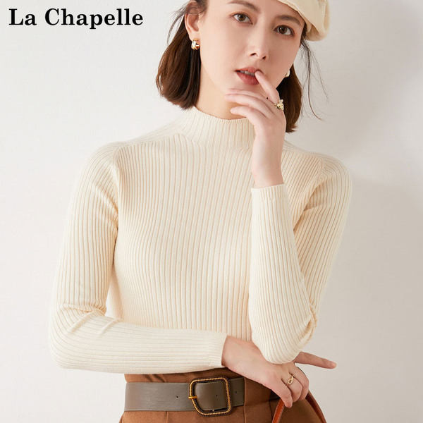 Pulover de damă din tricot subțire, cu guler înalt