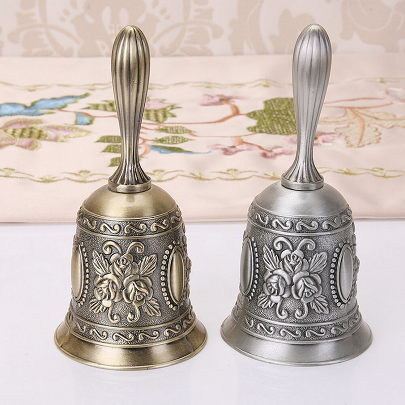 Kézi harang meditáció Kézi csengő Retro stílusú Szerencsés vacsora ima Hordozható tibeti buddhista szolgálat Kézzel készített sárgaréz lakberendezés