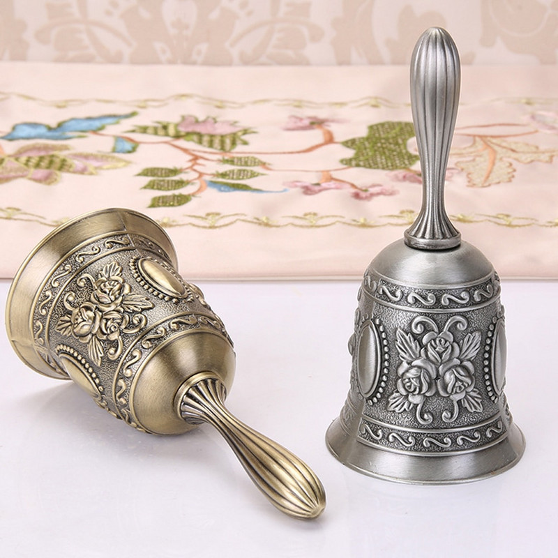 Kézi harang meditáció Kézi csengő Retro stílusú Szerencsés vacsora ima Hordozható tibeti buddhista szolgálat Kézzel készített sárgaréz lakberendezés