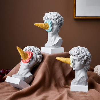 Μοντέρνα σκανδιναβική φιγούρα στολίδι Ice Cream David Figurine Διακόσμηση σπιτιού Γλυπτό γραφείου Βιβλιοθήκη γραφείου Διακόσμηση τέχνης Άγαλμα του Δαβίδ