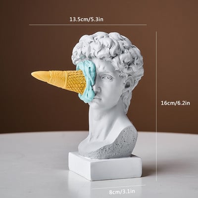 Μοντέρνα σκανδιναβική φιγούρα στολίδι Ice Cream David Figurine Διακόσμηση σπιτιού Γλυπτό γραφείου Βιβλιοθήκη γραφείου Διακόσμηση τέχνης Άγαλμα του Δαβίδ