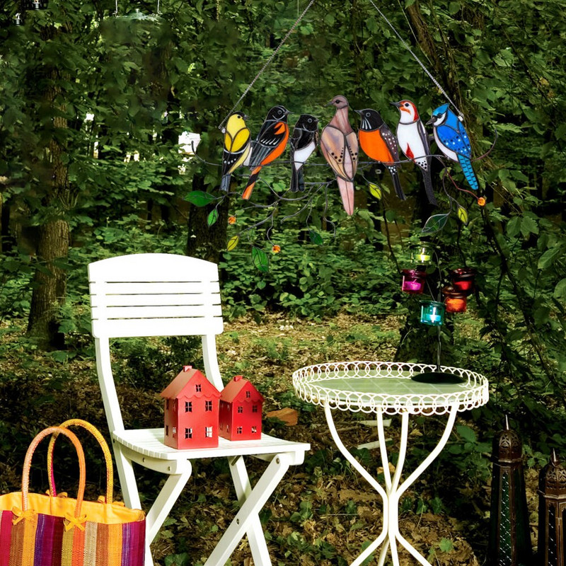 Pácolt madár otthoni ablak falra függesztő műanyag madarak díszek szobakiegészítők sokszínű madarak dekoráció anyák napi ajándék