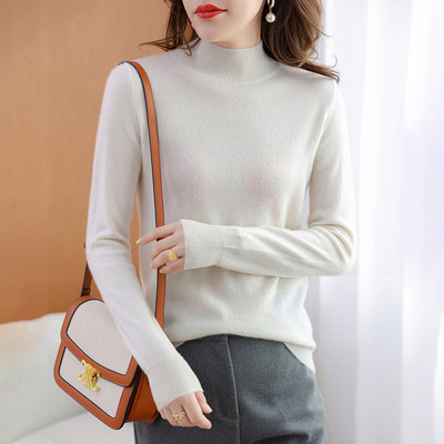 Pulover casual de dama cu guler rotit