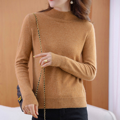 Pulover casual de dama cu guler rotit