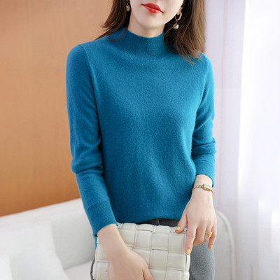 Pulover casual de dama cu guler rotit