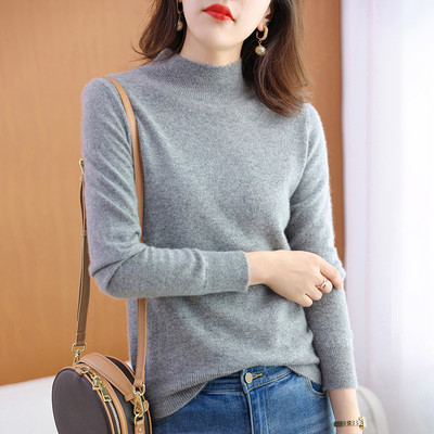Pulover casual de dama cu guler rotit