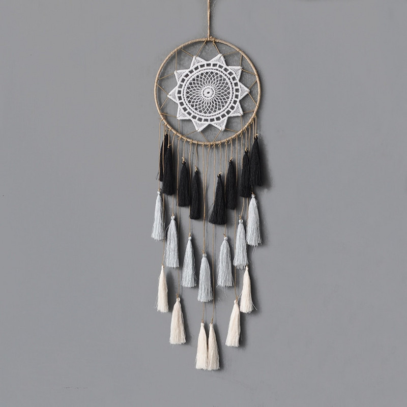 Nordic Tassel Dream Catcher szoba dekoráció hálószoba dekoráció lányok szoba dekoráció rózsaszín kék fehér ajándék nőknek