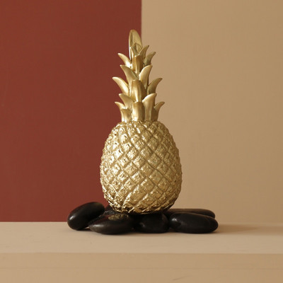 Nordic Style Resin Gold Pineapple Home Decor Svetainės vyno spintelės lango ekranas Amatai prabangūs stalo namų dekoravimo reikmenys