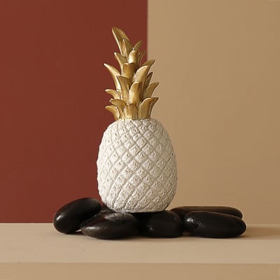 Nordic Style Resin Gold Pineapple Home Decor Svetainės vyno spintelės lango ekranas Amatai prabangūs stalo namų dekoravimo reikmenys
