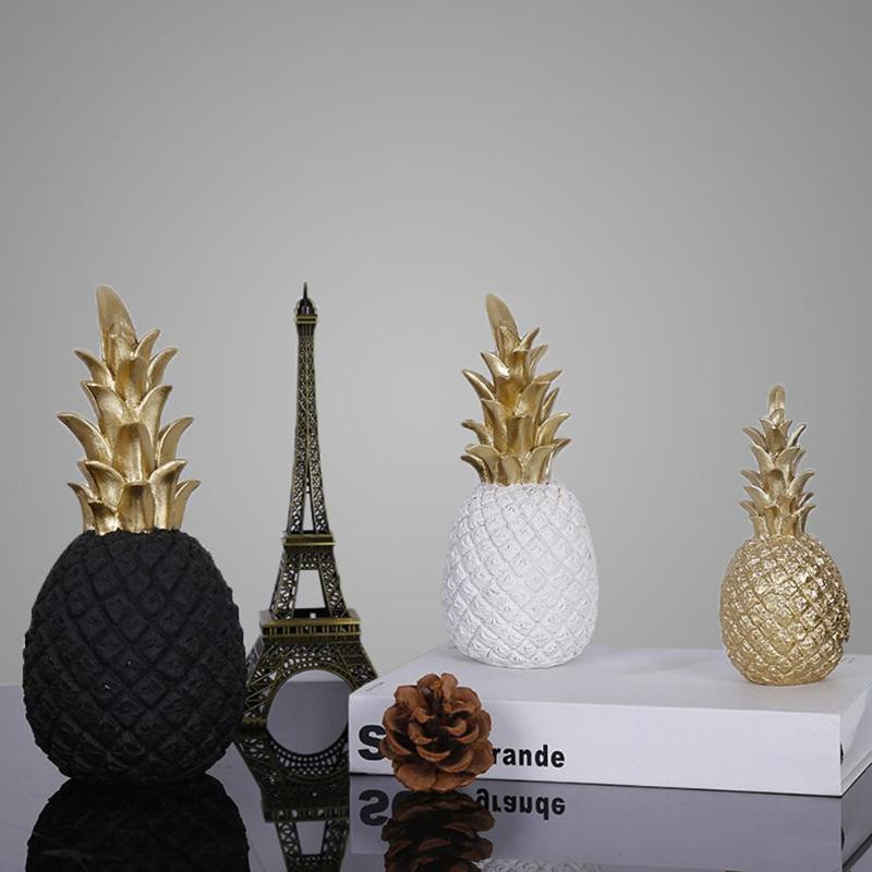 Nordic Style Resin Gold Pineapple Home Decor Svetainės vyno spintelės lango ekranas Amatai prabangūs stalo namų dekoravimo reikmenys